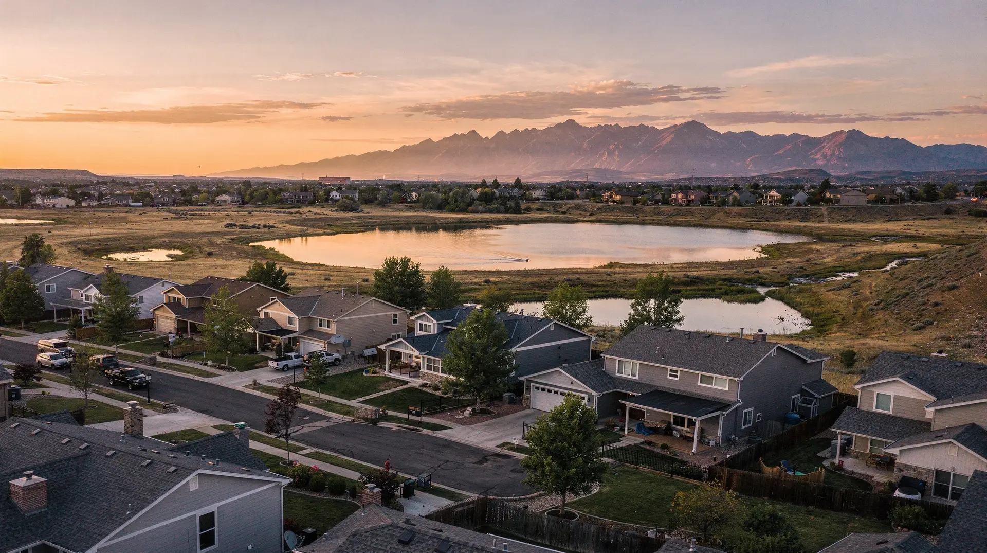 Westminster homes near open space with a foothills view
